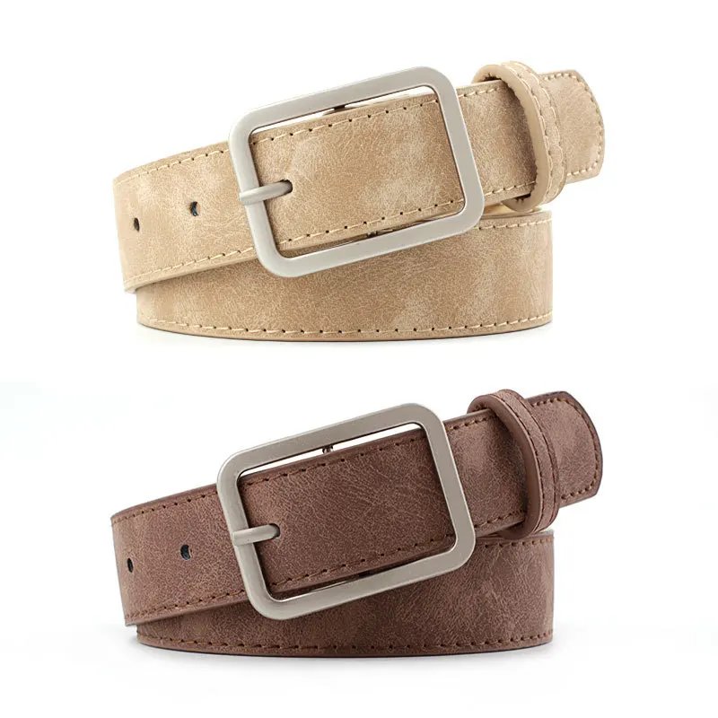 Wholesale Fashion PU Leather Lady  pin buckle Belt with Alloy Buckle