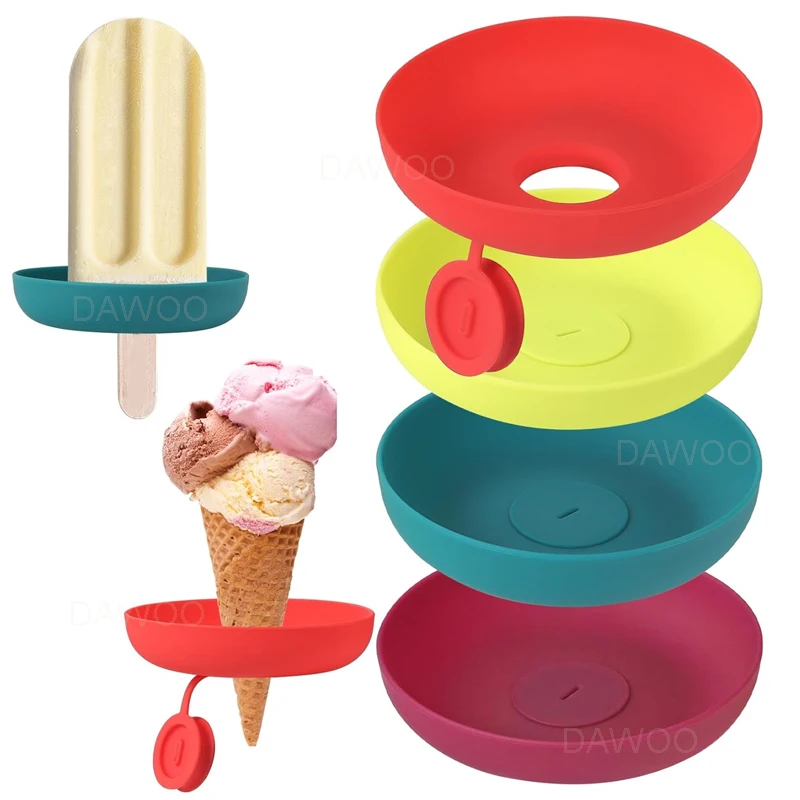 Frozen Ice Cream Holder Catches Drips Before They Drop Silicone Popsicle Holder for Kids Summer Days and Birthday Party