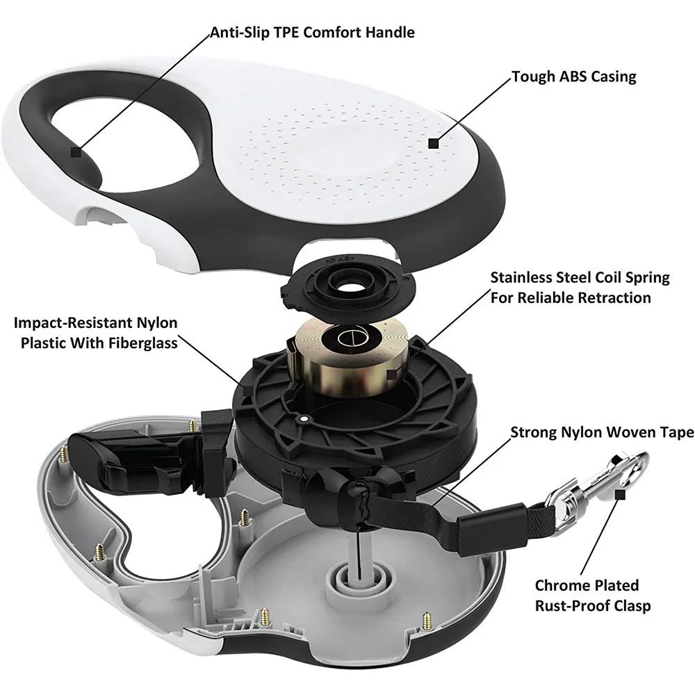 Wholesale Tangle-Free Retractable Dog Leash Handed Brake Hauling Cable Nylon Tape For Pets