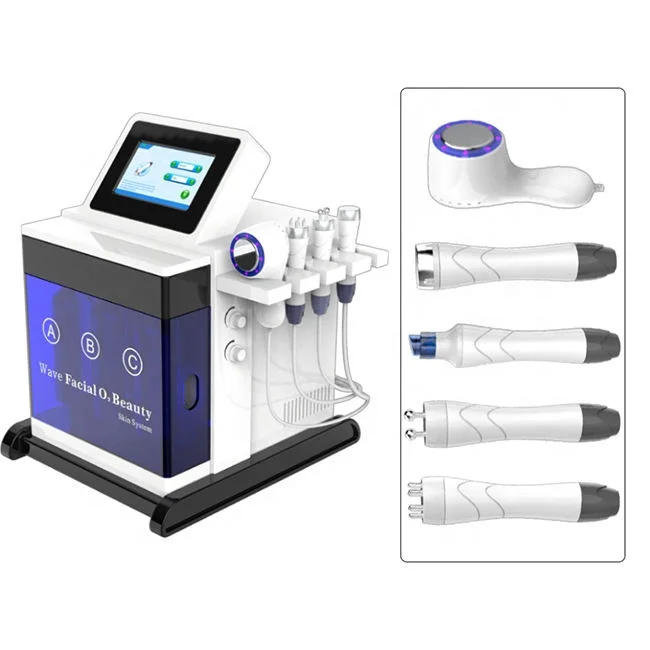 Portable Hydro H2O2 Facials Machine with Ice Hammer RF Lifting 5 In 1 Skin Rejuvenation Face Peel Deep Cleansing Dermabrasion