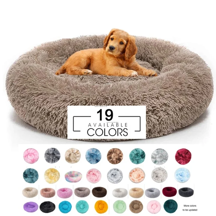 Winter Pet Supplies Wholesale Custom Luxury Warm Soft Plush Comfortable Pet Dog Bed For Sleeping