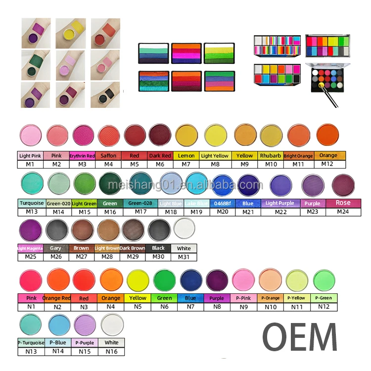 wholesale supplies water-based 30g black and other colors paint set together with face painting