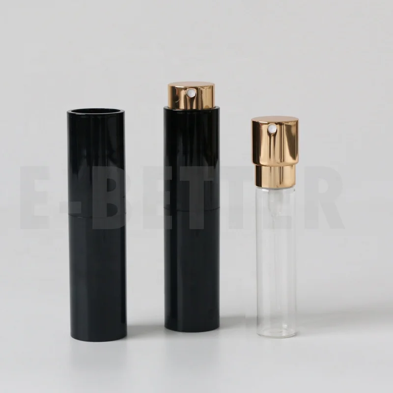 E-Better empty twist travel size 10ml white atomizer spray bottle with glass insert for Alcohol