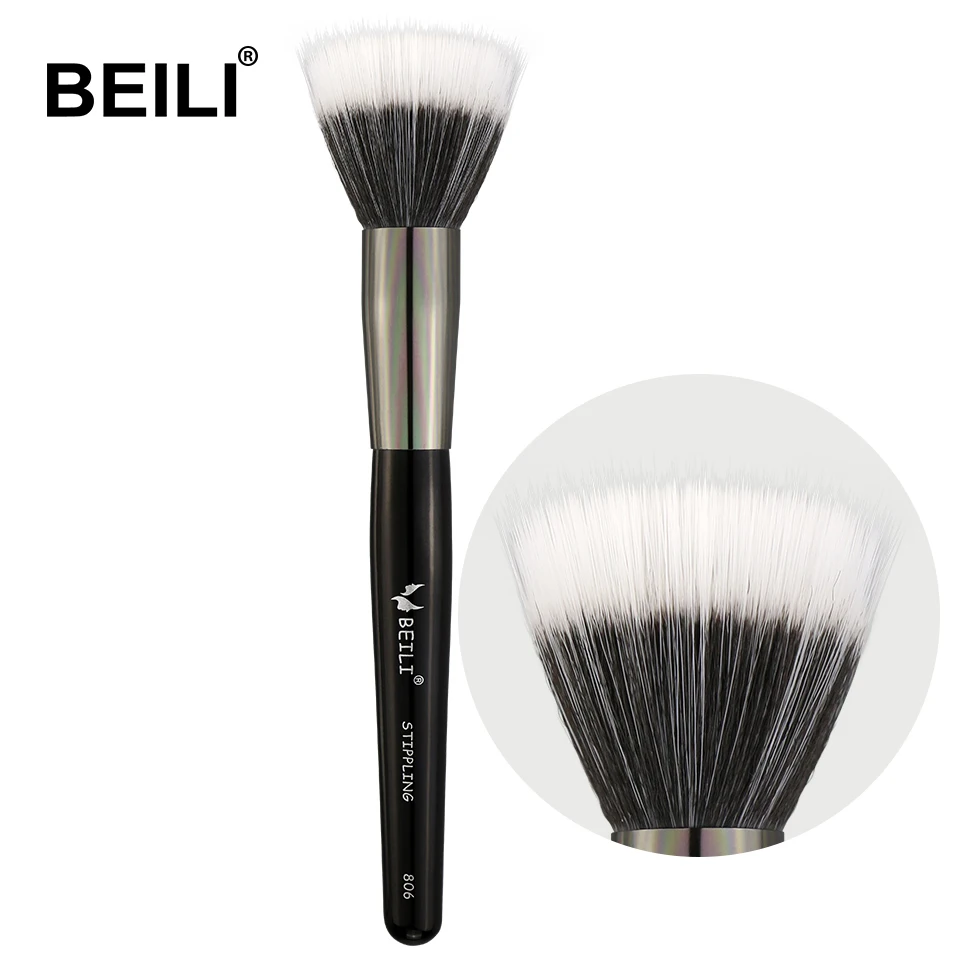 BEILI Premium Synthetic hair make up brush Fashion hairy stipple foundation contour brush makeup brushes manufacturers