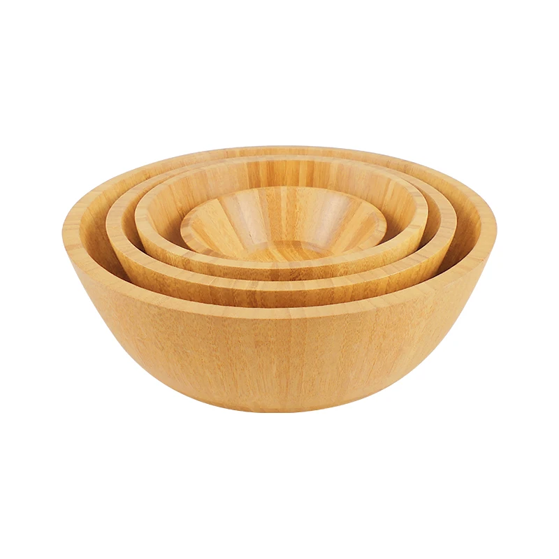 Набор деревянных салатных мисок ручной работы деревянные чаши для фруктов Сервировочная бамбуковая чаша набор смешивания еды салатов