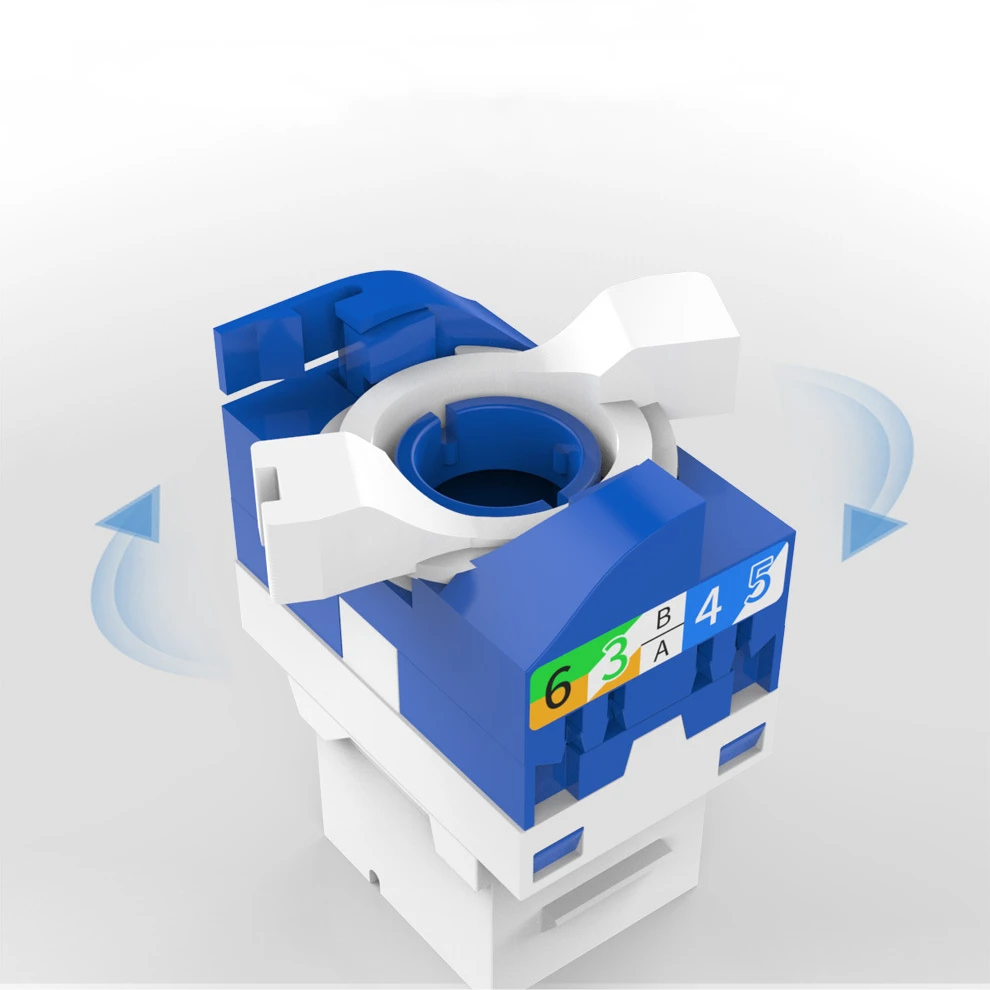 Вращающиеся на 180 градусов разъемы keystone rj45 cat 6 UTP синий