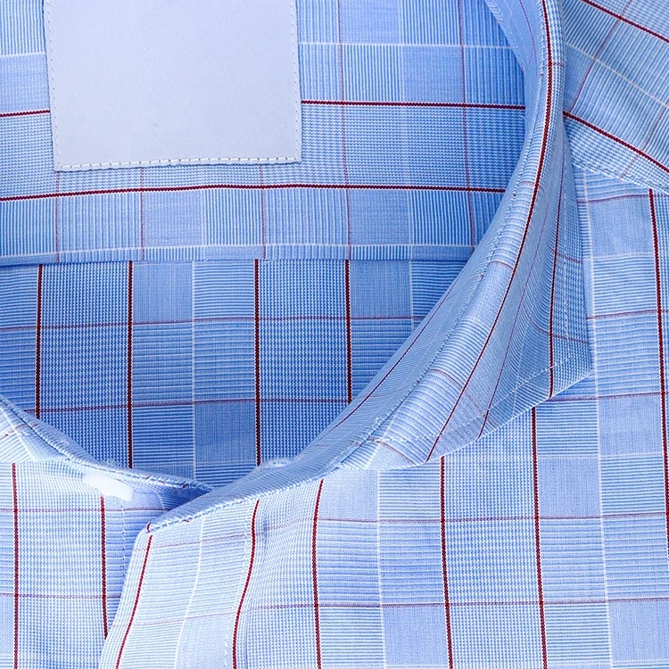 Новейший дизайн мужская приталенная рубашка с длинным рукавом розовая маленькая клетчатая рубашка с открытым воротником