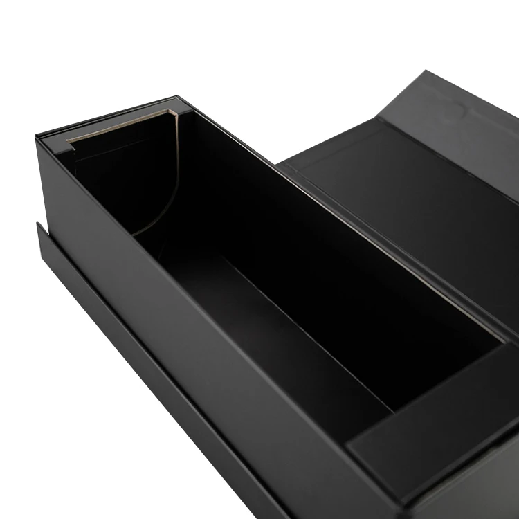 Folding Box Wine Magnetic Paper Luxury Custom Logo Black Red Stamping Foil Rigid Boxes Rectangle Paperboard Accept Custom Print