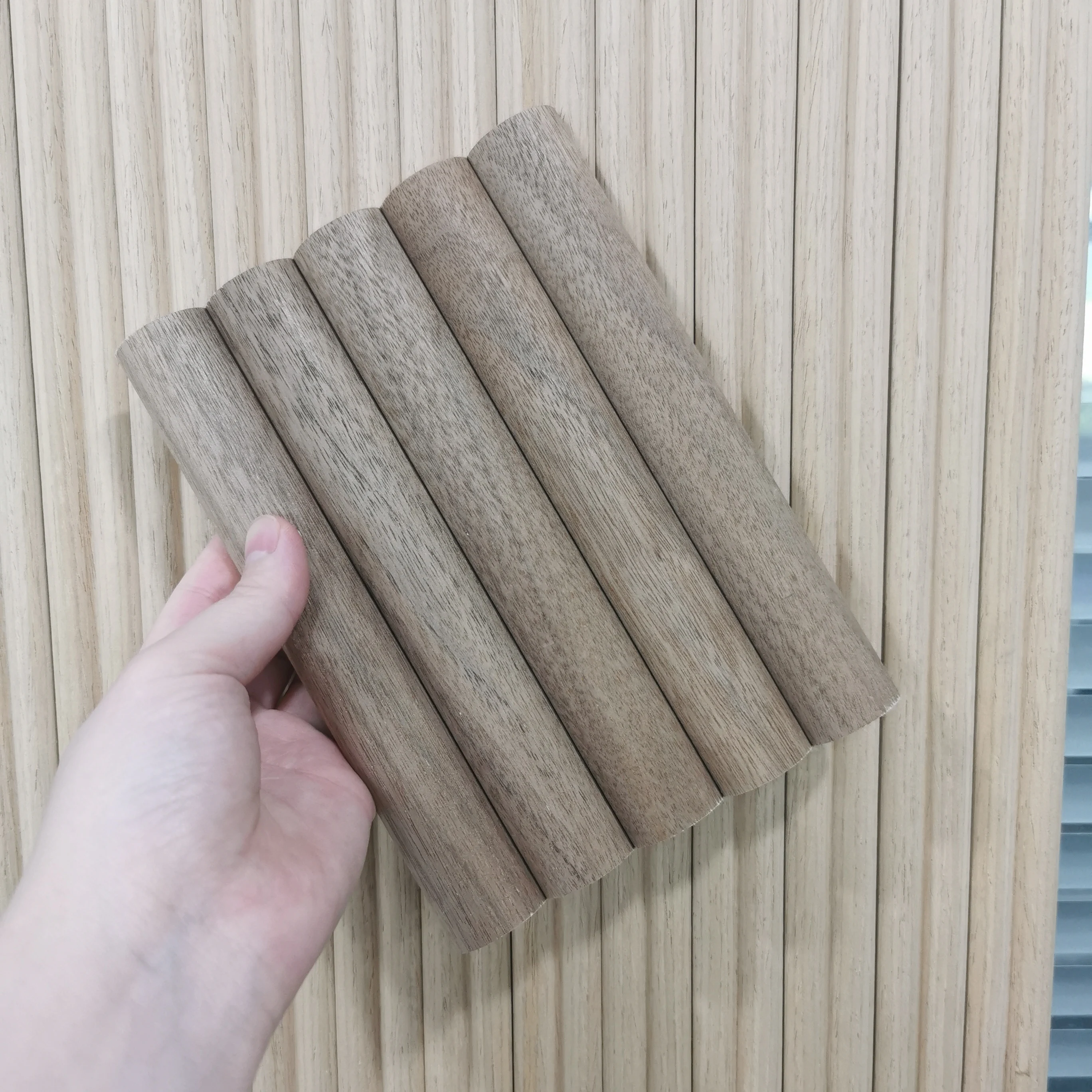 FEYT Factory Direct Sales 3D Wooden veneer MDF Tambour Wood Wall Panel Board
