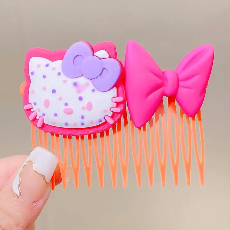 Children Acrylic Hair Clips Sweet Hairgrips Cartoon Broken Bow Hair Comb Accessories