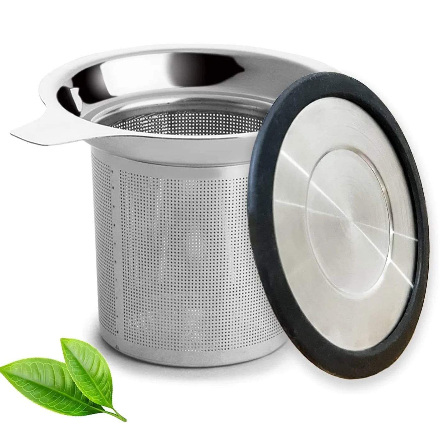 304 Stainless Steel Tea Infusers Extra Fine Mesh Tea Strainer with Silicone Lid  for Loose Tea