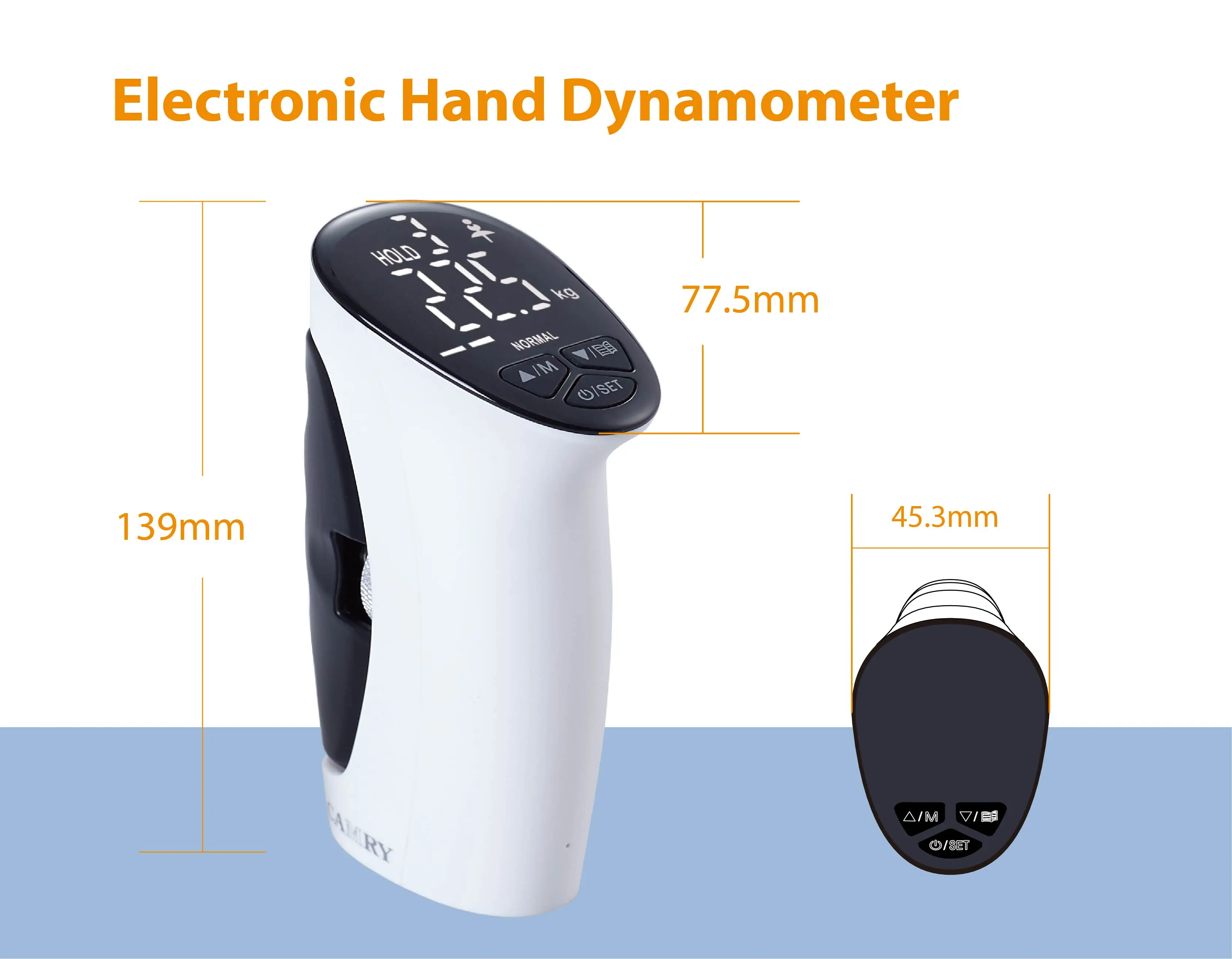 USB Rechargeable Battery Powered 2 in 1 Electronic Hand Gripper Strength Tester 8 Users 90kg Digital Hand Grip Dynamometer
