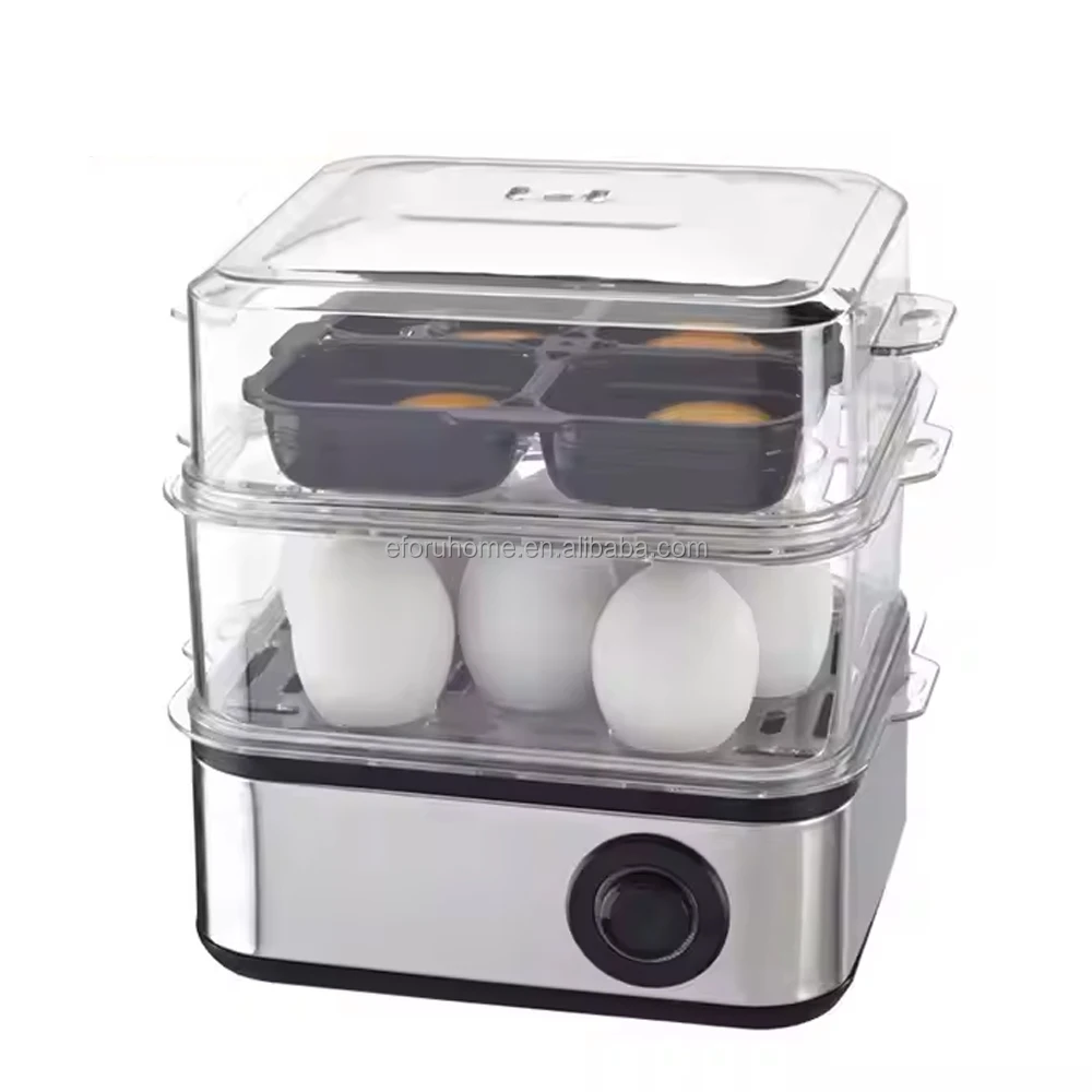Kitchen Breakfast Machine Multi-functional Egg Boiling Breakfast Electric Cooker Transparent Lid Rapid Egg Boiler