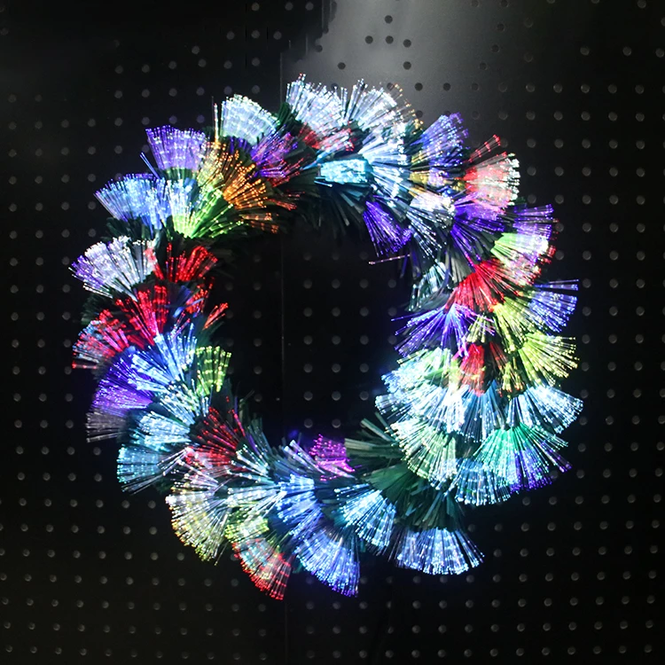 
 Новый продукт 2021, популярный Рождественский венок со светодиодной подсветкой, искусственный Рождественский венок из ПВХ  