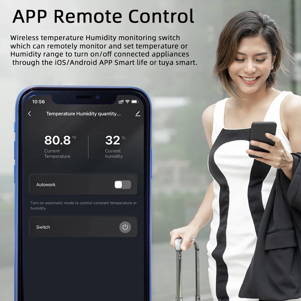 TUYA Smart WiFi Temperature and Humidity Switch Relay Timing Remote Control Intelligent Temperature and Humidity Probe Sensor