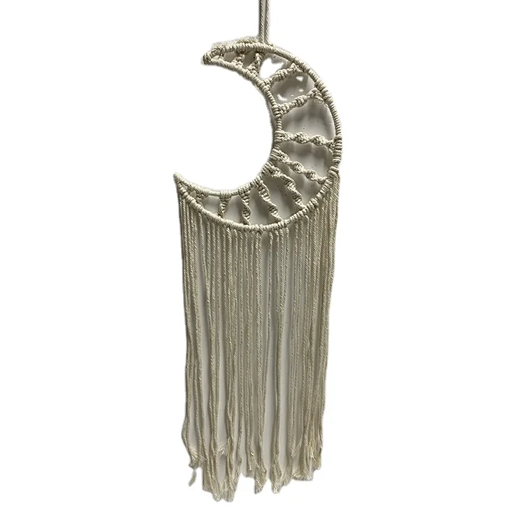 Wall Handmade Macrame Dream Catchers Decoration Moon Phase Tapestry Cotton Hanging