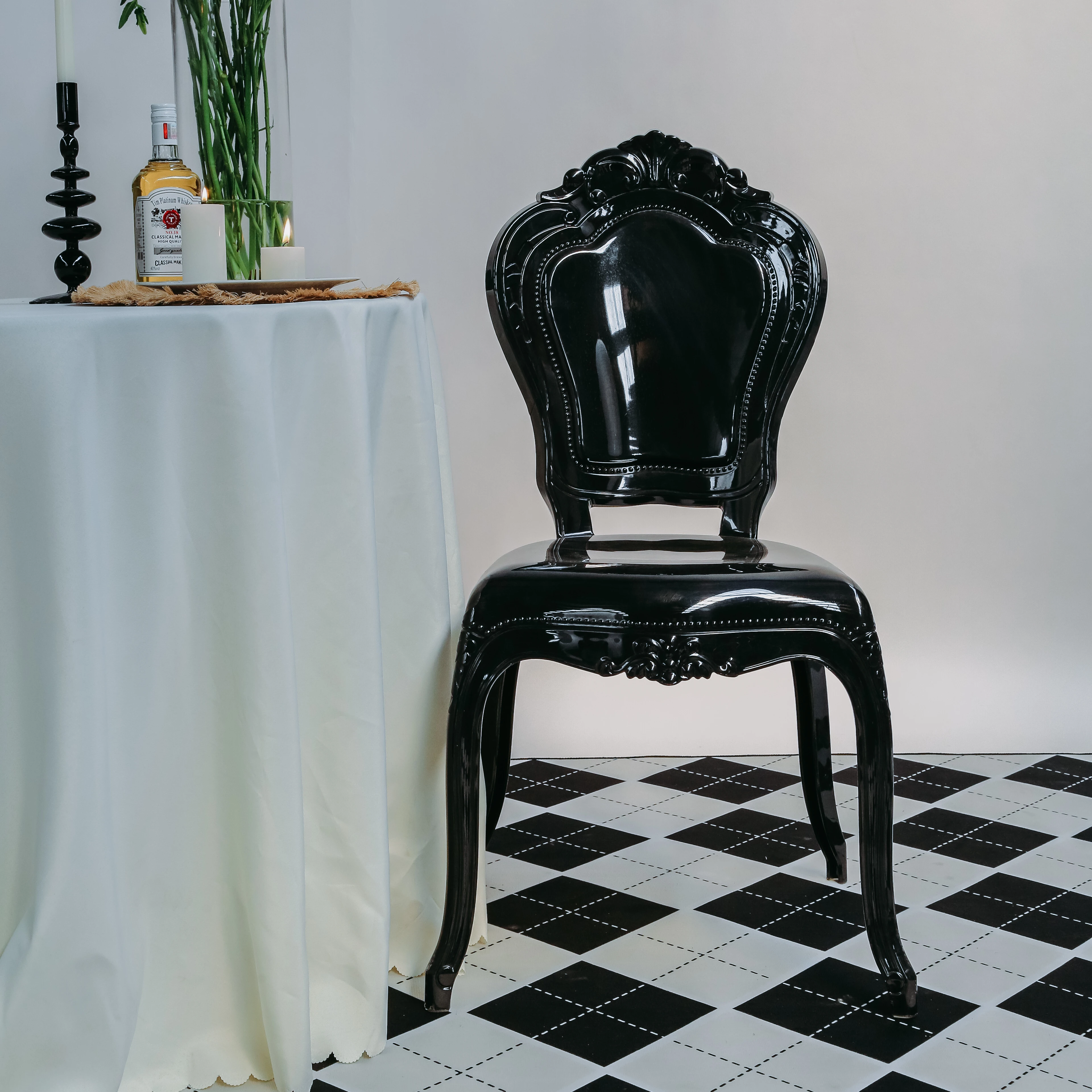 Banquet Hall Party Rental Wedding Event Stackable Black Color Bella Chair