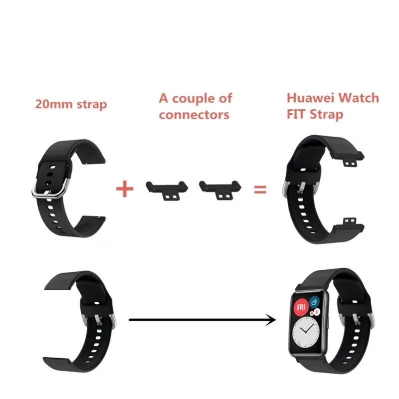 Ремешок для часов 20 мм металлический разъем Huawei Watch Fit адаптер ремешка смарт-браслета соединительные аксессуары