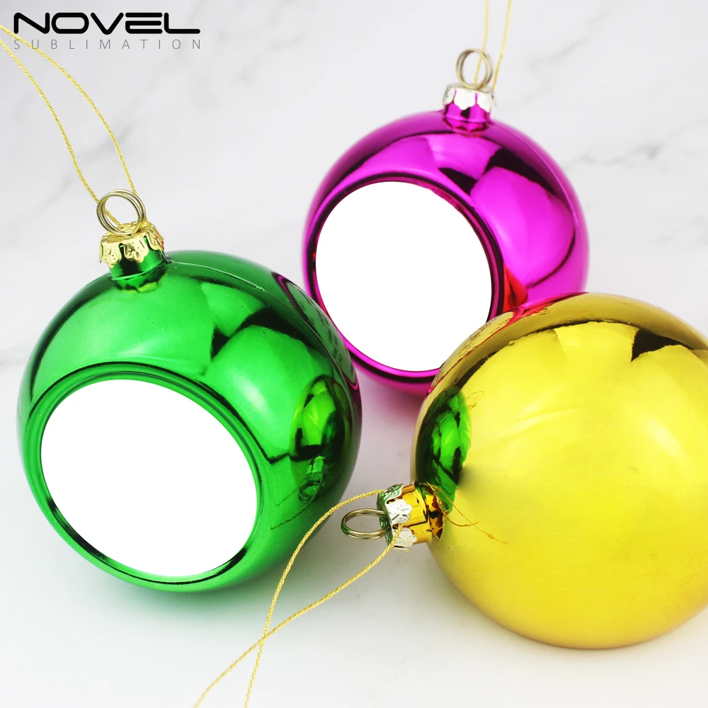 Popular Sublimation 8cm Plastic Christmas Ball Ornament