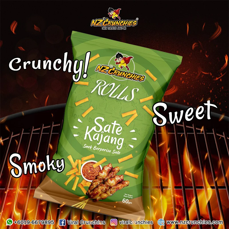 Заводская цена высокое качество Малайзия вкусные Halal NZC Rolls Sate Kajang (SATAY) закуски наслаждайтесь уникальным
