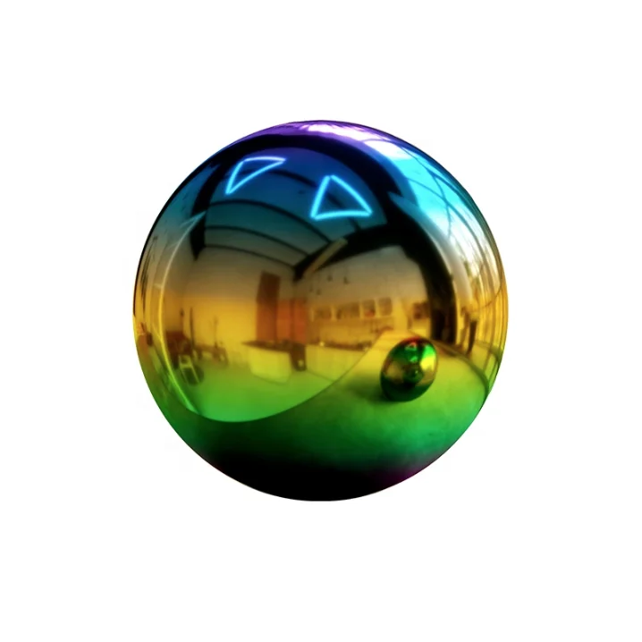 Custom Made Colors 100mm Polished Metal Garden Red Blue Rainbow Stainless Steel Ball Hollow Sphere Large Sphere For Sale  SS201