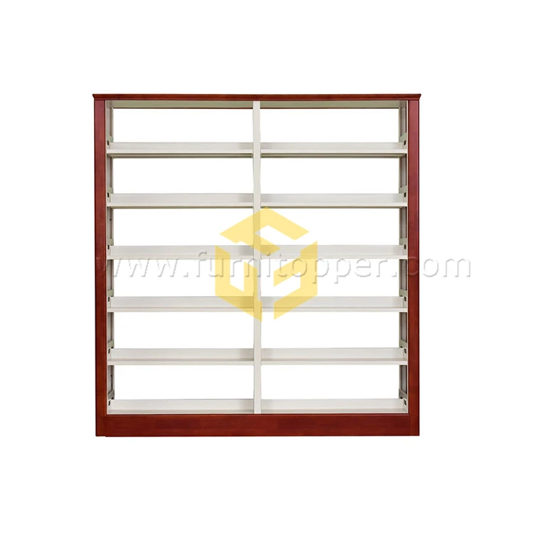 Customizable Library Furniture Steel Wood Book Shelf Metal Bookshelf