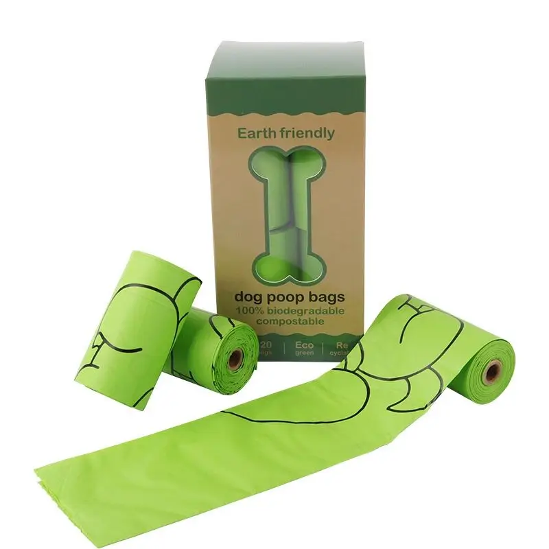 
Eco-friendly 100% biodegradable flushable dog waste bag Dog poop bags with dispenser in a box 