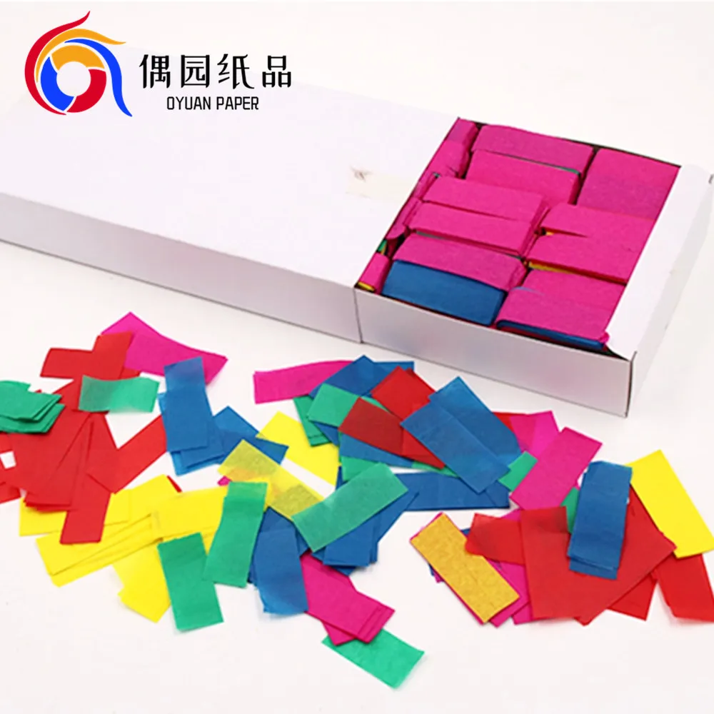 Customized Flameproof Multicolor  5*2cm Rectangle Confetti Paper for Wedding