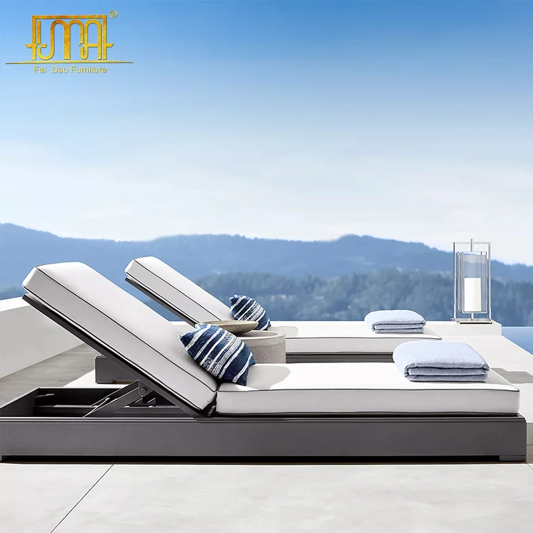 Outdoor beach and pool swimming Costa aluminum sun lounger chaise