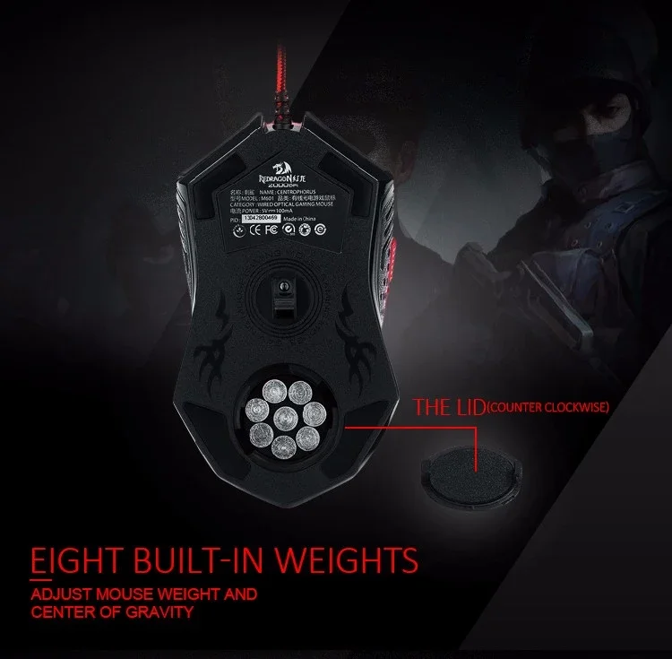 Custom Mouse Ryon M601-3 stylish high quality backlit mouse for gamers