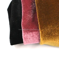 Warp Knitted 4 Way Stretch 93% Polyester 7% Spandex Korean Velvet Fabric
