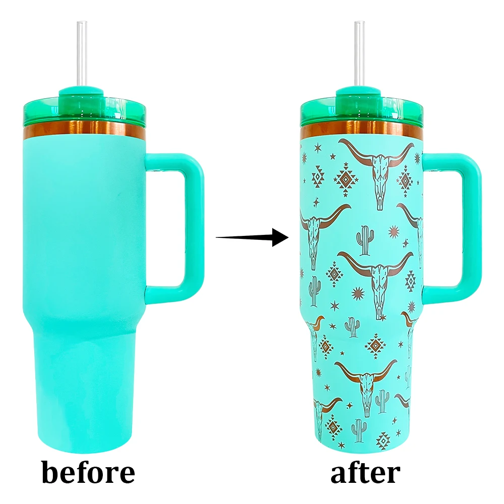 USA warehouse H2.0 powder coated vacuum insulated gold and copper plated powder coated 40oz water cup Magnolia tumbler