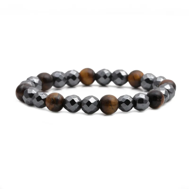 Fashion Healing Crystal Obsidian Natural Elastic Bracelet Unisex Gemstone Natural Bead Bracelet For Men