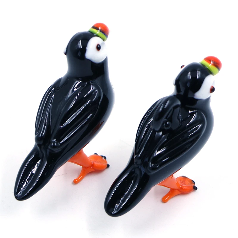 High Quality Handmade Murano Animal Glass Bird Puffin Figurine Ornament