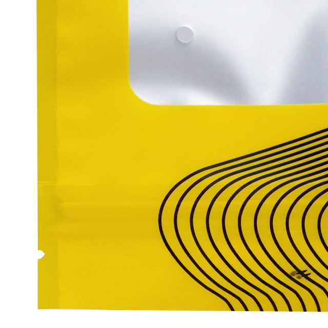 custom 3 side heat sealing bag clear window pouches easy tear open mouth bags with hang hole