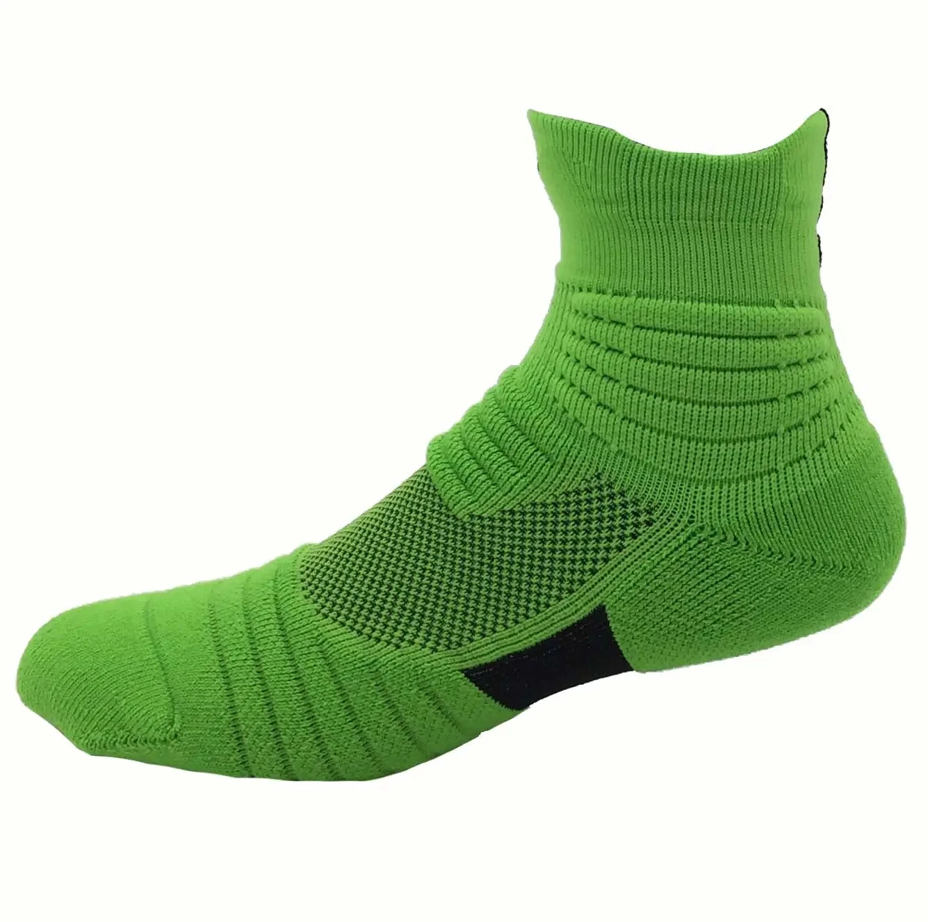 High quality unisex neon green short nylon best running socks compression socks running