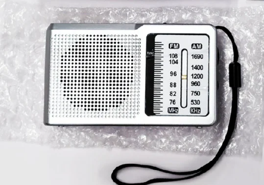 GOLDMORE 1Eletree Best Reception Compact Transistor AM/FM Pocket Radio with USB Charging Cord ABS Body Muni Reception