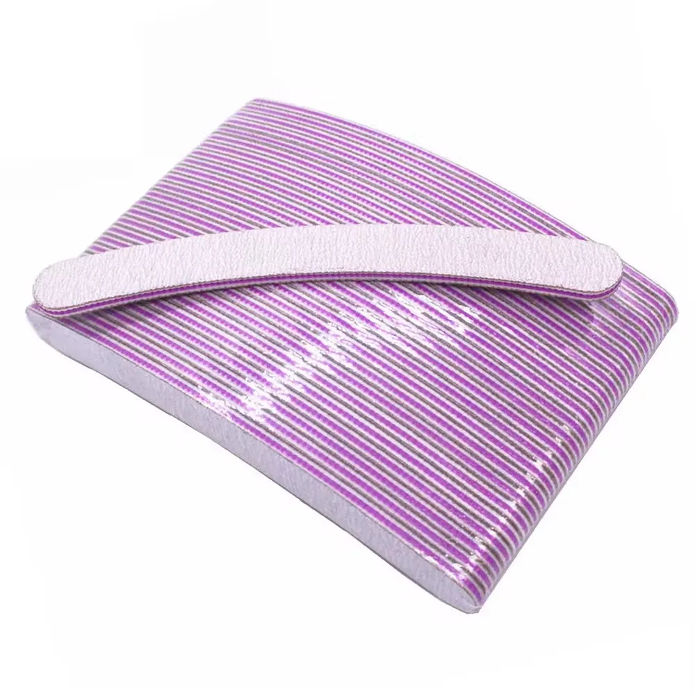 Professional Custom Printed Logo Double Side Disposable Rectangle Nail File 80/100/180 Grit Japan Sandpaper Nail File