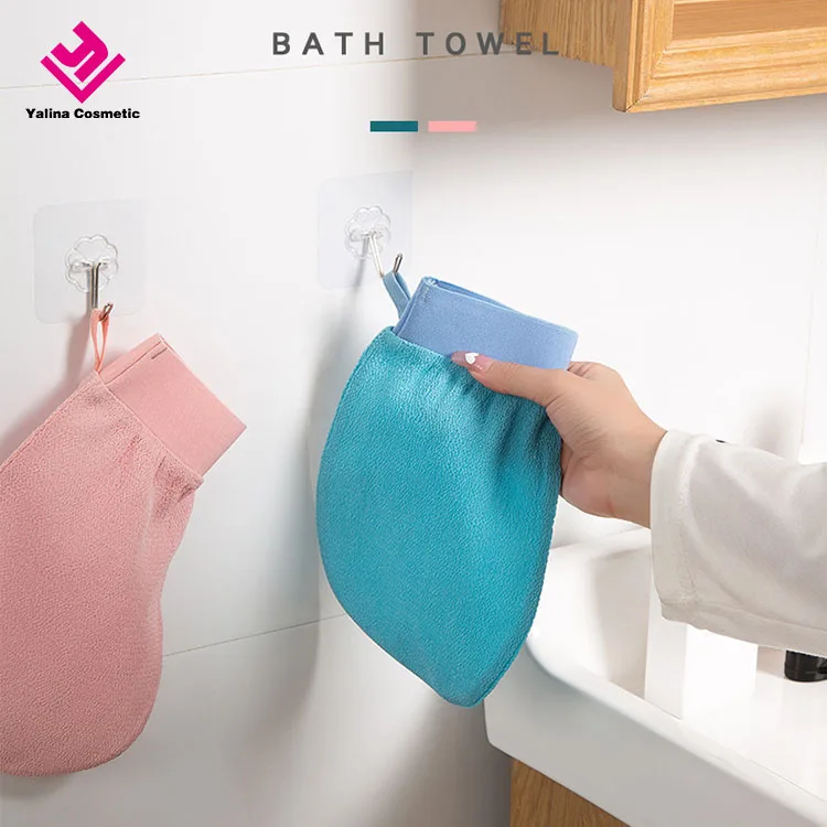 Wholesale custom logo baby Exfoliating Shower Bath Sponge mitten for bathroom