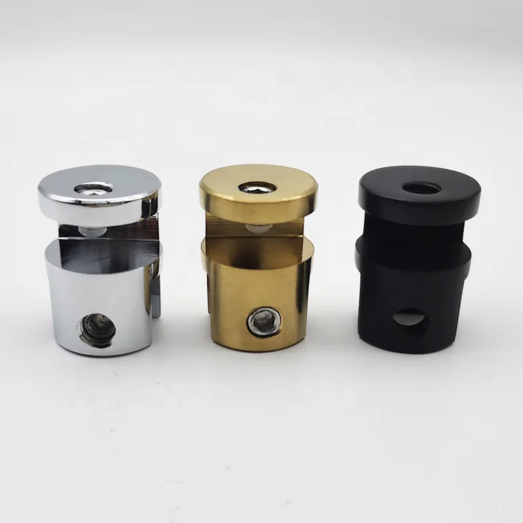 Brass Bathroom Round Glass Clamp Glass patch fittings Silver Golden Black 23x33mm