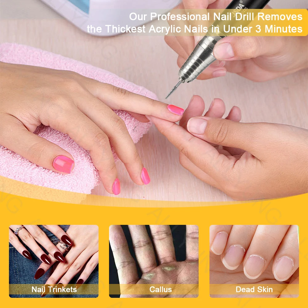 48W Cordless Portable Nail Art Drill Machine Professional Brushless Manicure Polisher Light Made Stainless Steel