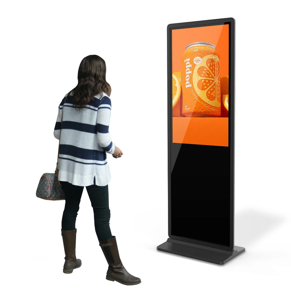 Floor Stand 32 43 55 inch Indoor Digital Signage LCD Display Totem Advertising Information Touch Screen Kiosk