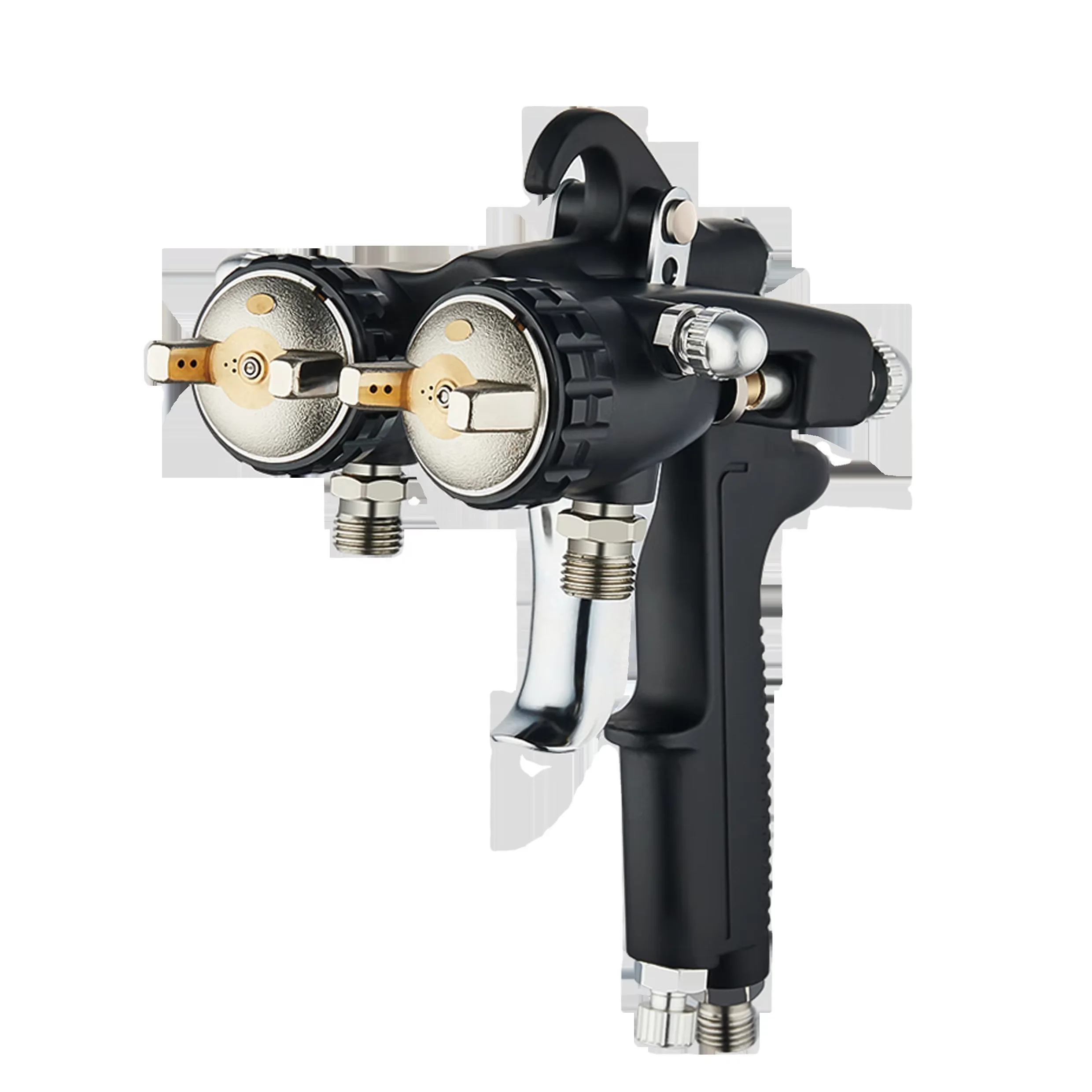 Double Nozzle Spray Gun Chrome paint Spray Gun Dual Head Air Powered Spray Gun for chrome coating