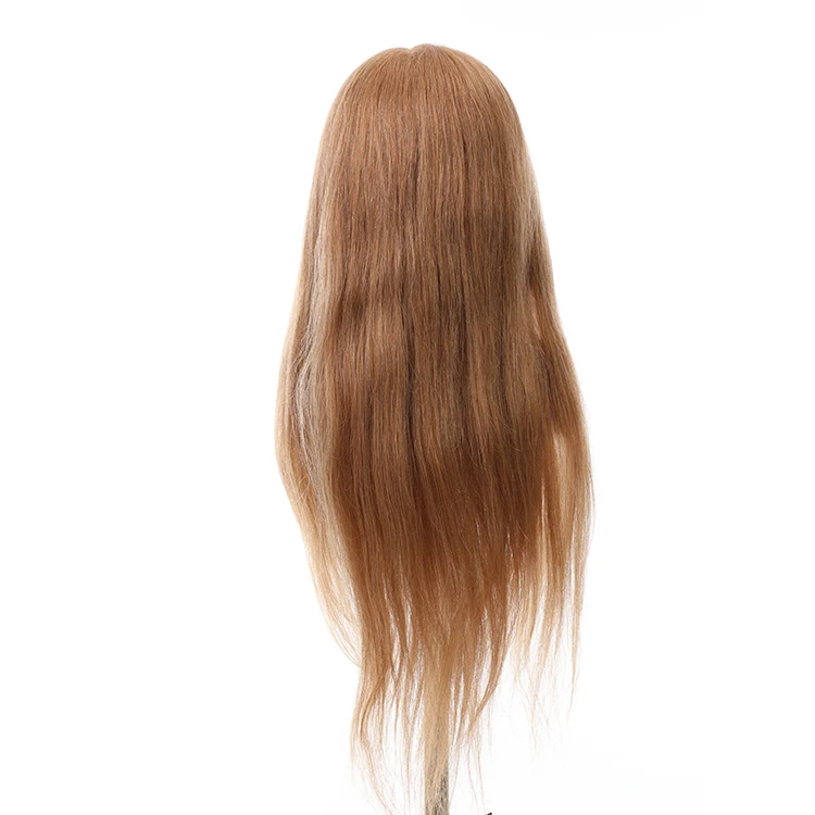 Female human hair training head  cosmetology salon mannequin head