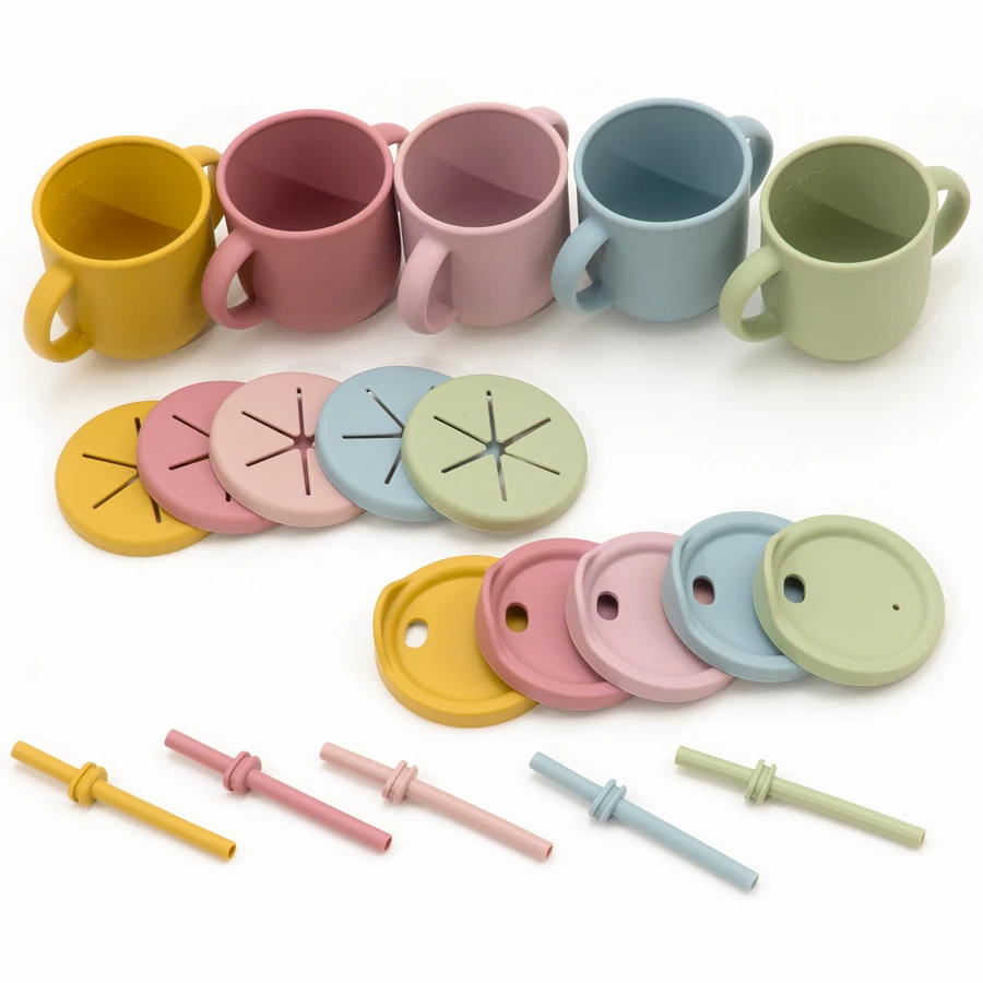 MU Food Grade Complete Kids Dishes Paper Packaging Suction Tableware Customize Mix Color Children New Born Baby FeedingSets