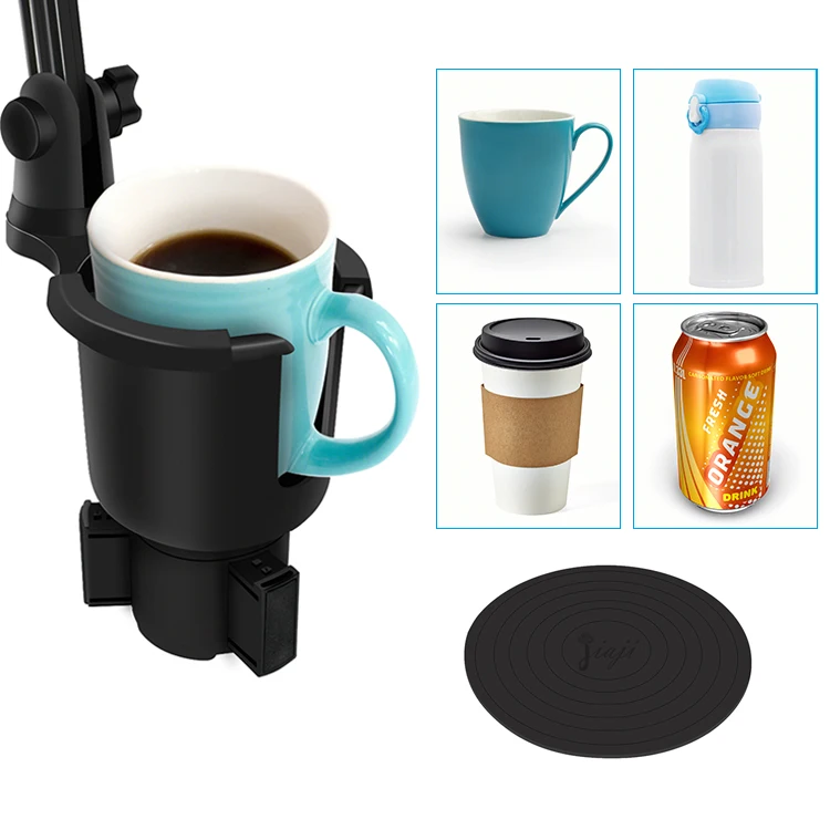 Black 360 Degree Adjustable Multifunctional Cup Drink Holder Adapter Expander Vehicle Mounted Cup Holder Extender Coffee Drink