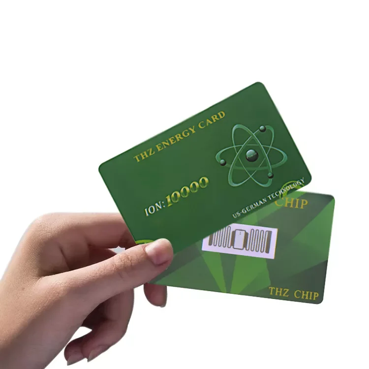 Hot sale 10000 negative ion  Terahertz energy card Germany Nanotechnology Quantum energy  card for Health care with card holder