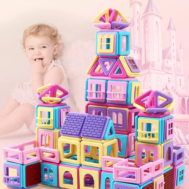 Набор строительных блоков из чистого магнитного листа, сменный Магнитный пазл, лист, детские развивающие игрушки