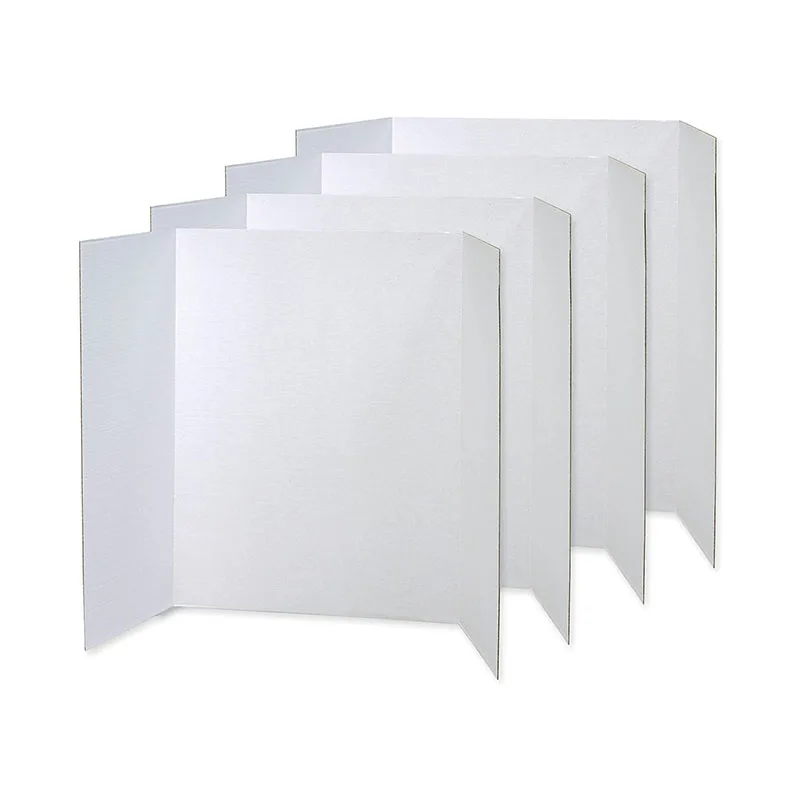 Tri Fold Display Board Recycled Single-Walled Tri-Fold Presentation Boards  For Office School Advertisement