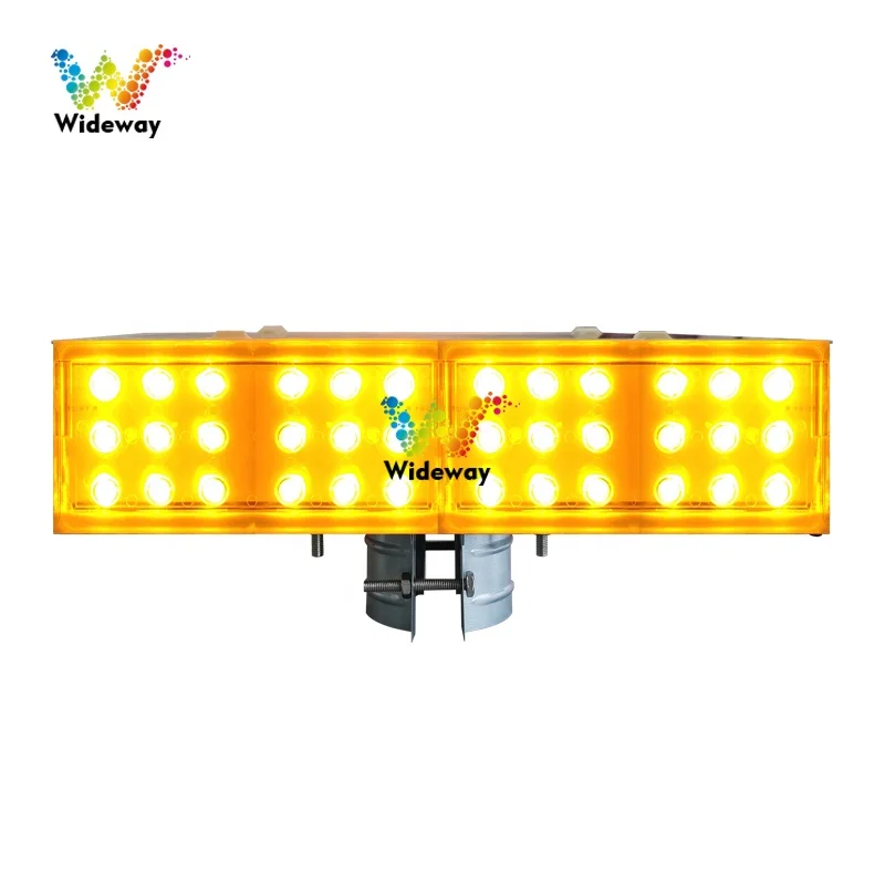 Solar strobe light LED warning light Double-sided red and blue road construction traffic warning light